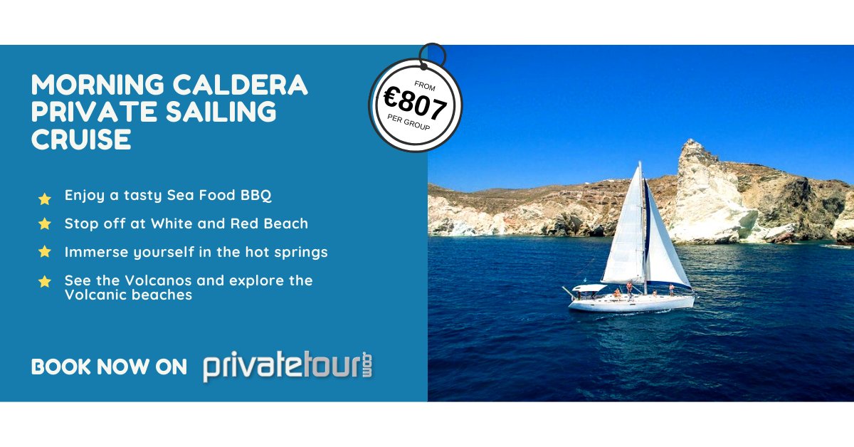 Morning Caldera Private Sailing Cruise, from only €807 per group! See full details &amp; book here: bit.ly/CalderaSailing…

#santorini #shore #greece #privatetour #tour #excursion #travel #tourism #caldera #sailing #europe