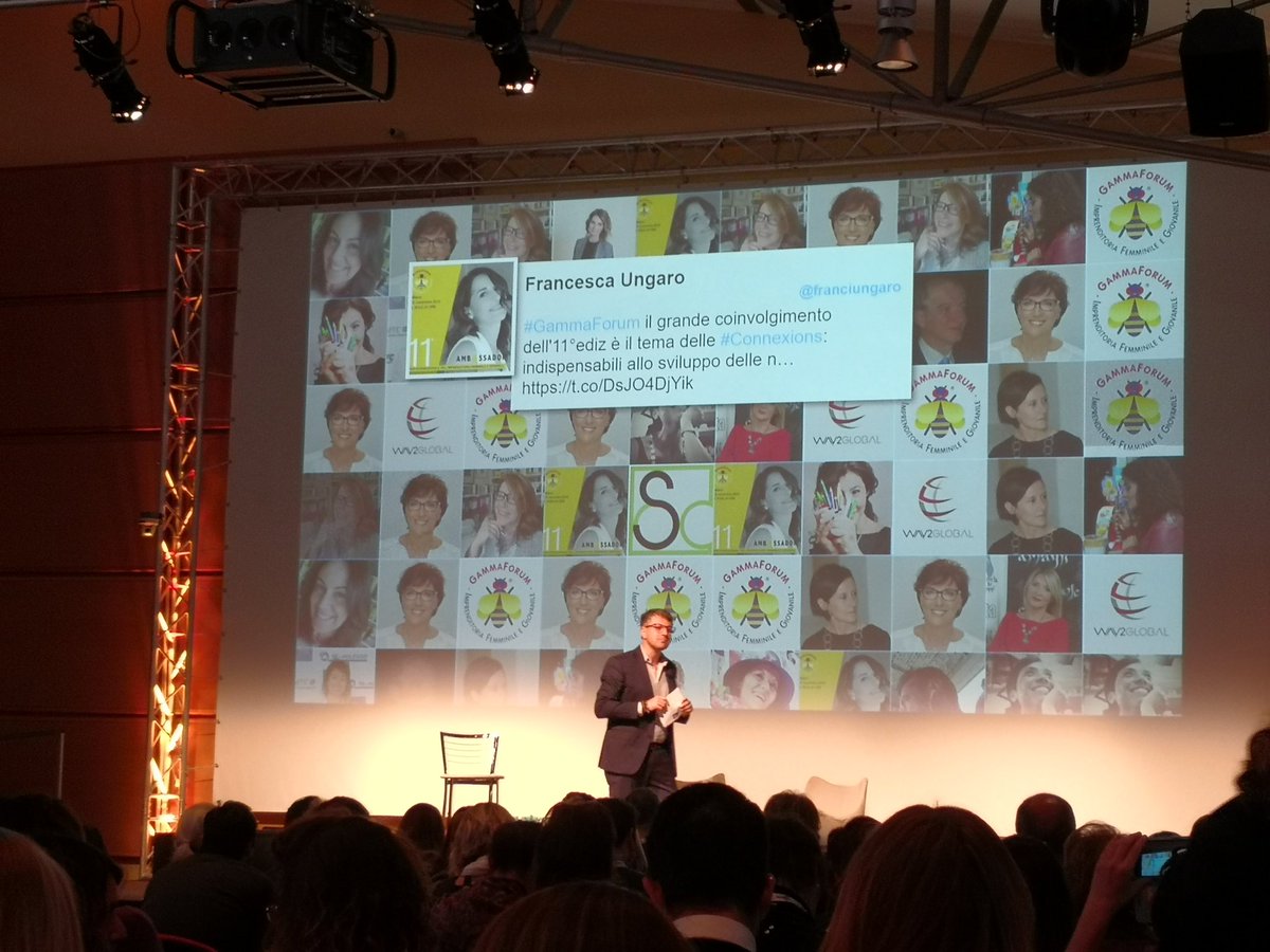 franciungaro's tweet photo. A #GammaForum potete seguire tra un panel e l'altro il #TweetWall per trovare le sintesi migliori dei relatori e dei partecipanti in sala, e ritrovare anche i tuoi tweet! Grazie a @chiru_daniela - @GammaDonna_ @ValComm
#ConneXions https://t.co/JkLAQ1LQ9d