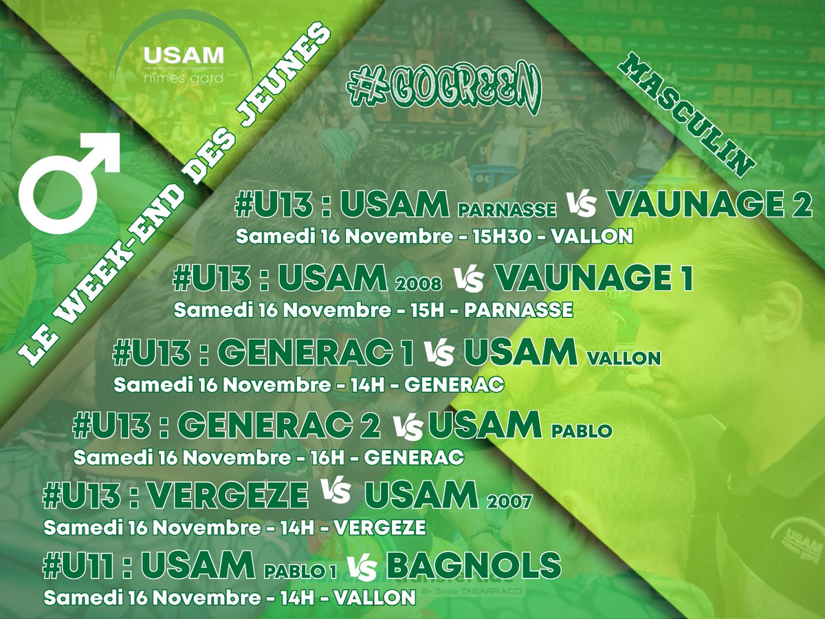 Usam Nimes Gard On Twitter Amateurs Pendant Que La Greenteam Retrouvera L Europe Avec Un Deplacement A Csurgo De Nombreuses Greenteam Juniors Seront Elles Aussi Sur Les Terrains Pour Faire Triompher L Usam Tout Le