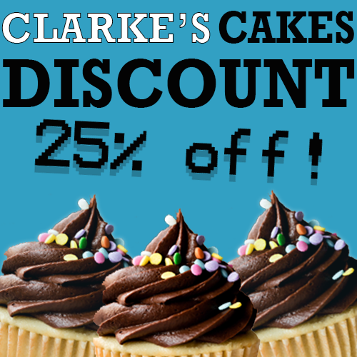 ClarkesCakes's tweet photo. We are doing a #CakeDiscount, 25% of all orders for the rest of today! π§
#Greasby #GreasbyCakes #WirralCakes https://t.co/y0efm7idzG