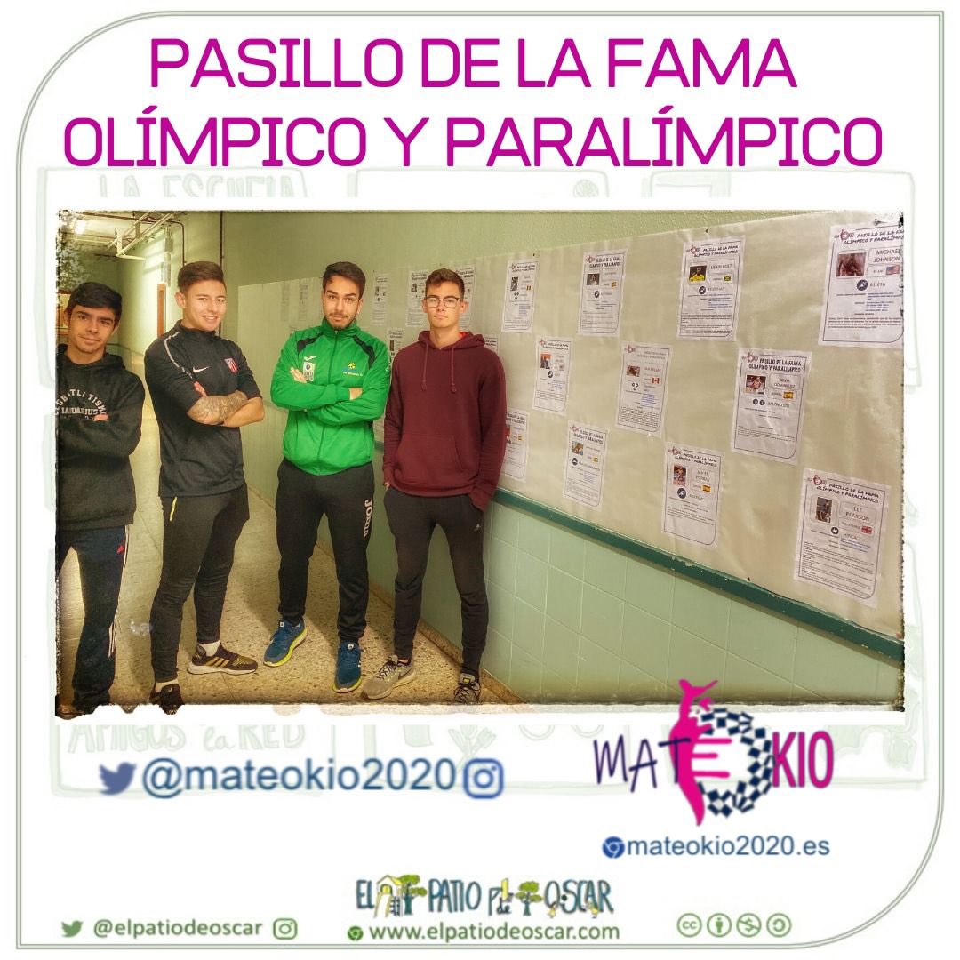 mateokio2020's tweet photo. Los #VoluntariosOlímpicos de @mateokio2020 están preparando el Pasillo de Fama Olímpico y Paralímpico en el @IES_Mateo ¡Grandes Deportistas, Grandes Ejemplos! #Mateokio2020 https://t.co/DCF1NgMRts