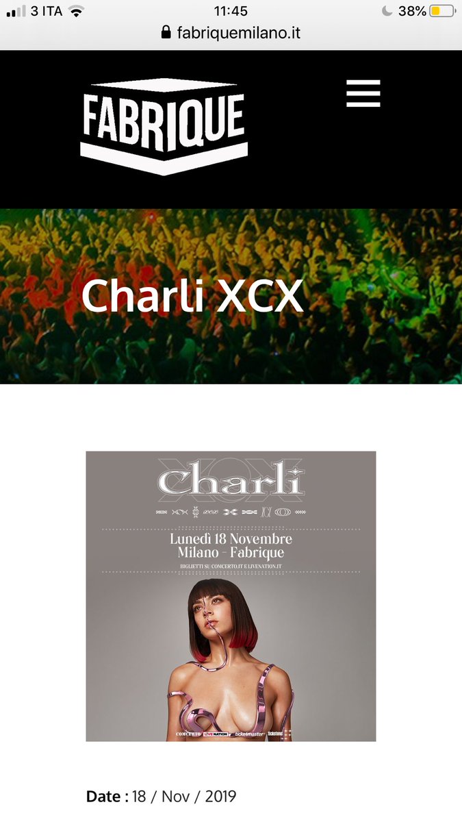 fabriquemilano.it/live/charii-xc… continuiamo a divertirci vi aspetto lunedì 18/11 a <a href="/FabriqueMilano/">Fabrique Milano</a> con #charixcx prevendita <a href="/TicketOneIT/">TicketOne</a> <a href="/MusicaInTweet/">Musica In Tweet</a> <a href="/Corriere_Musica/">Corriere Spettacoli</a> <a href="/Musicalive01/">Musicalive</a>  <a href="/milano24/">milano dc</a> <a href="/MilanoMusica/">Miliano Soro</a> <a href="/milanomusic/">Milano</a> <a href="/milano24/">milano dc</a> <a href="/ManpowerGroupIT/">ManpowerGroup Italia</a>