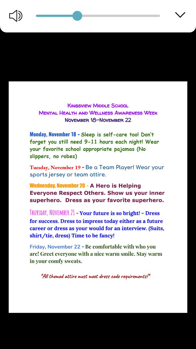 KMS_CNSLNG's tweet photo. Themed Mental Health and Wellness Awareness Spirit Week! @KMS_PRIN5 @KMSPTSA https://t.co/o1aUUhorLA