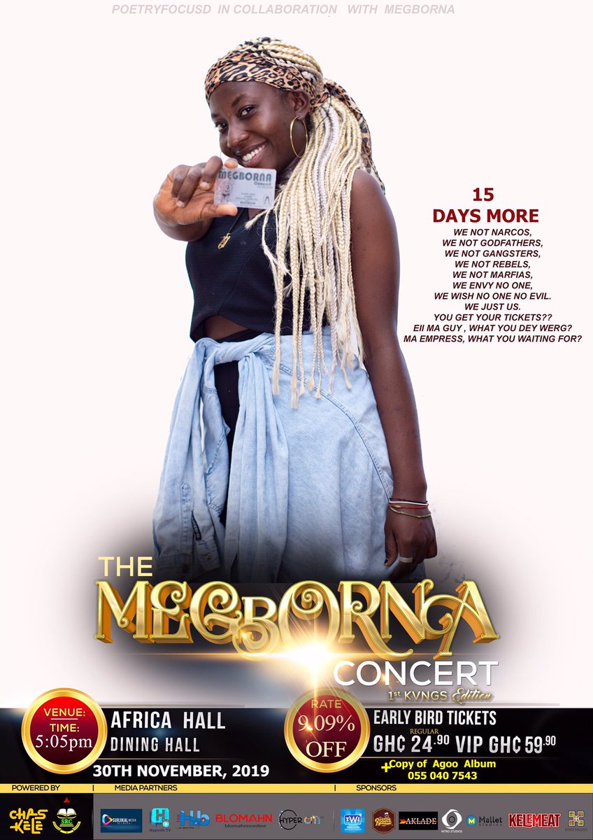 megborna's tweet photo. We Just Us

We not Narcos.
We not godfathers.
We not gangsters.
We not rebels.
We not mafias.
We envy no one.
We wish no one no evil.
We just us.

Ma guy, you get your tickets? 
Ma empress, what you waiting for?
#themegbornaconcert 
#firstkvngsedition
#megbornaconcert 
#megborna https://t.co/EMb97uMHqs
