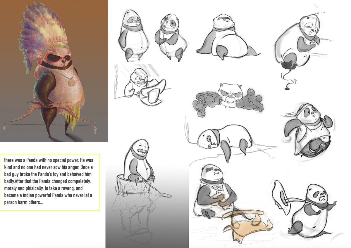 hamidehazimi's tweet photo. Here is the story of a panda which i have started, need a talented writer to complete it. pls contact me if you are interested
Story of a naive panda, most of the times in bar and drunk. Once he got drunk...
#conceptart #characterdesign https://t.co/H2ertsUFJF