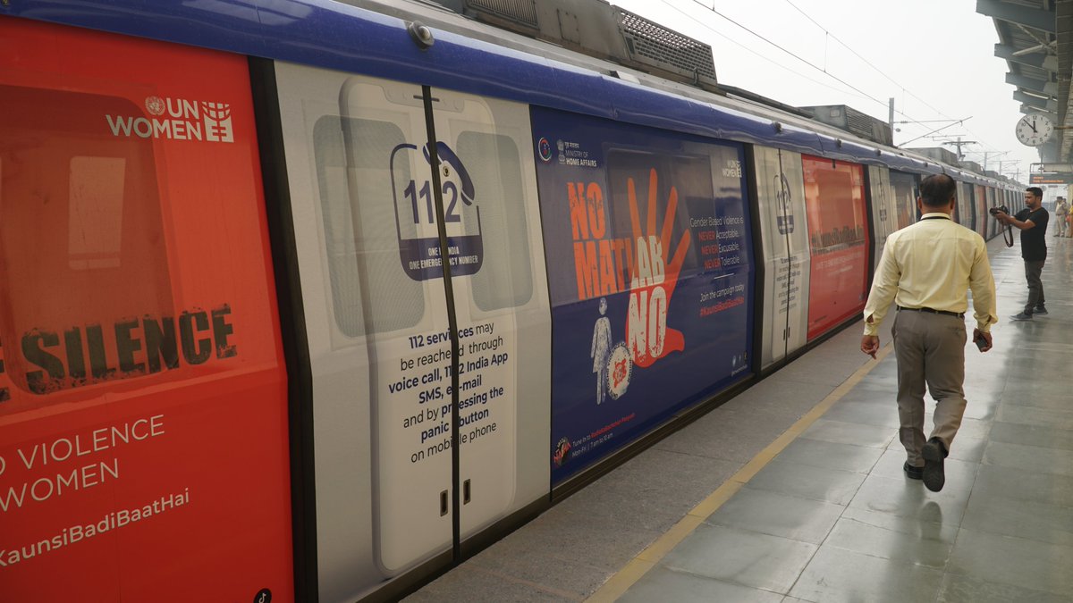 #GenerationEquality stands against violence against women and girls!The #OrangeTheWorld Delhi metro train will run for an entire month from 15 Nov-15 Dec covering the #16Days of Activism period.Catch the 🚆and tag us in your 📸