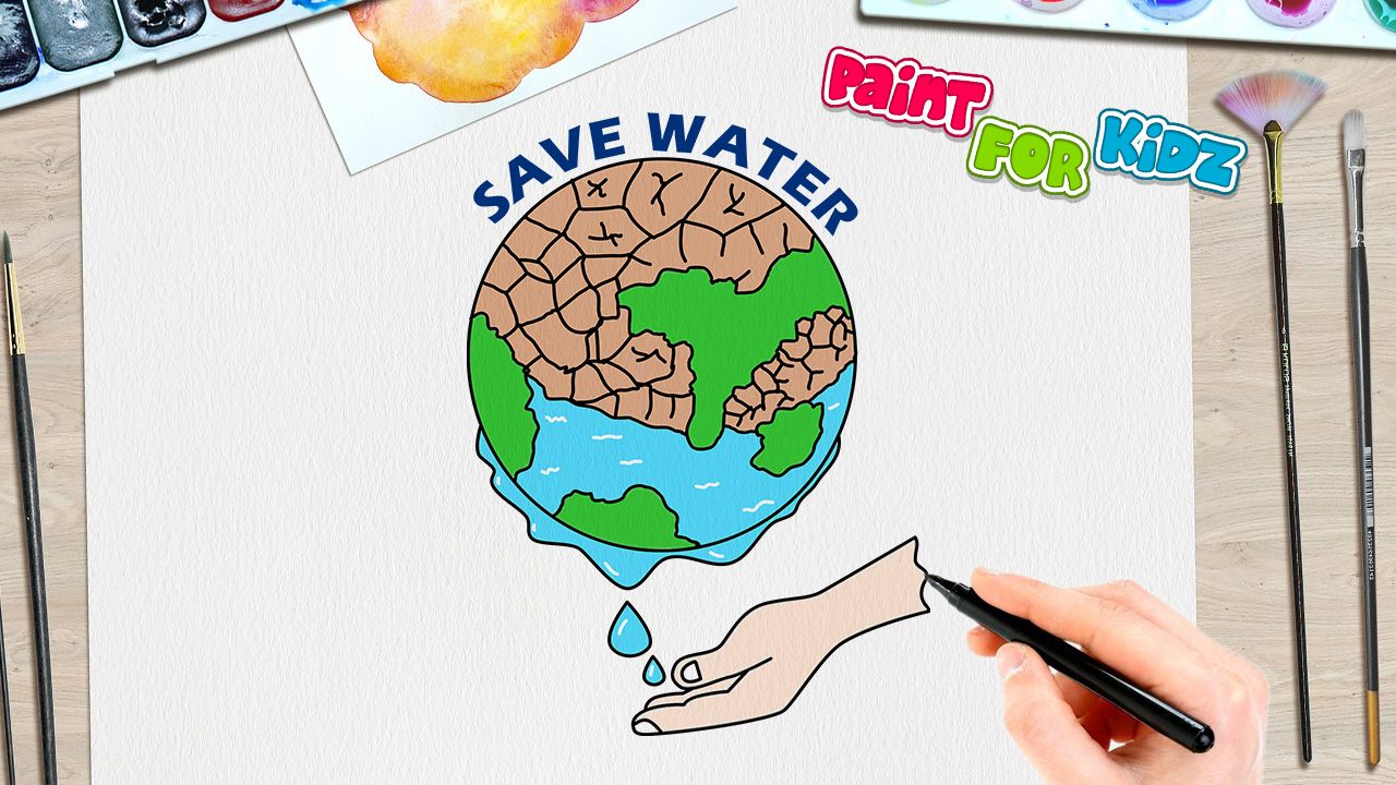 drawing pictures of save water