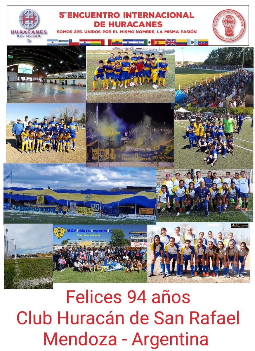 CAHuracanrrpp's tweet photo. En el día de su aniversario número 94, saludamos y felicitamos al Club Huracán de San Rafael en la provincia de Mendoza, Argentina! @HuracanSR https://t.co/C4MKii44db