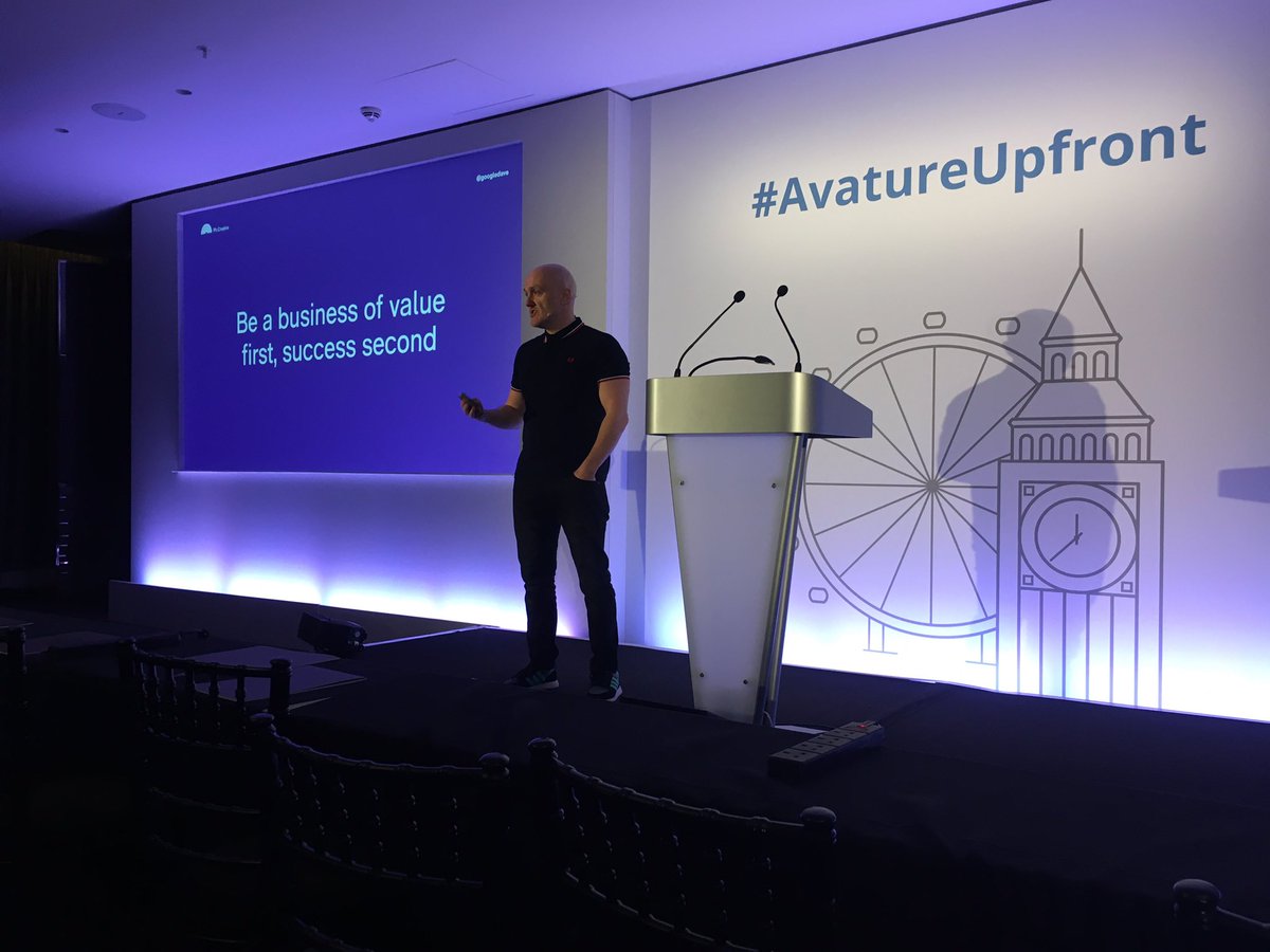 „Be a business of value first, success second“ <a href="/googledave/">Dave Hazlehurst</a> talking about how to build and activate an employer brand in 100 days #AvatureUpfront