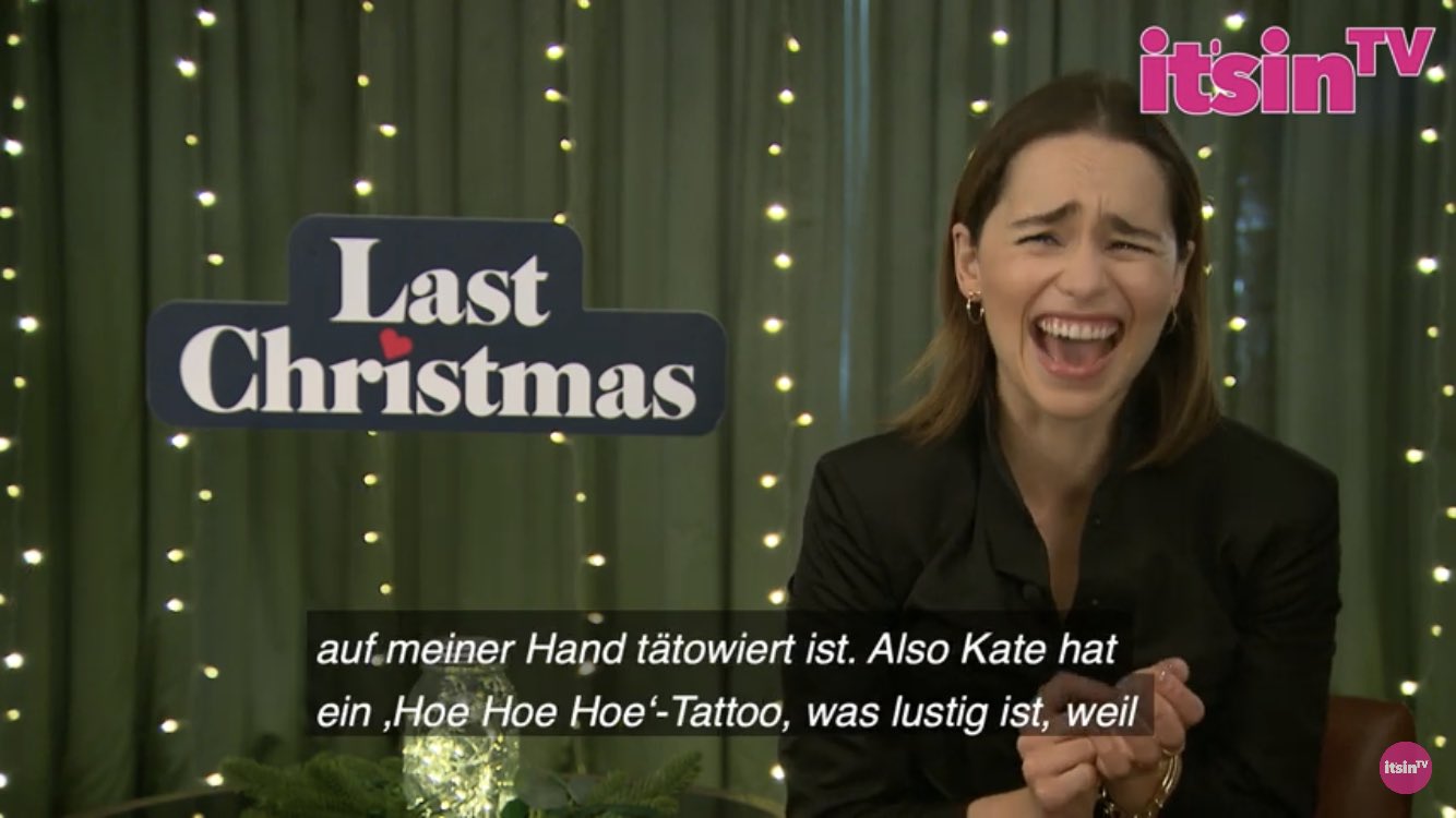 Emilia Clarke Updates On Twitter Emilia Clarke Talks Last Christmas Kate S Tattoos Https T Co Ycxsebbxkr