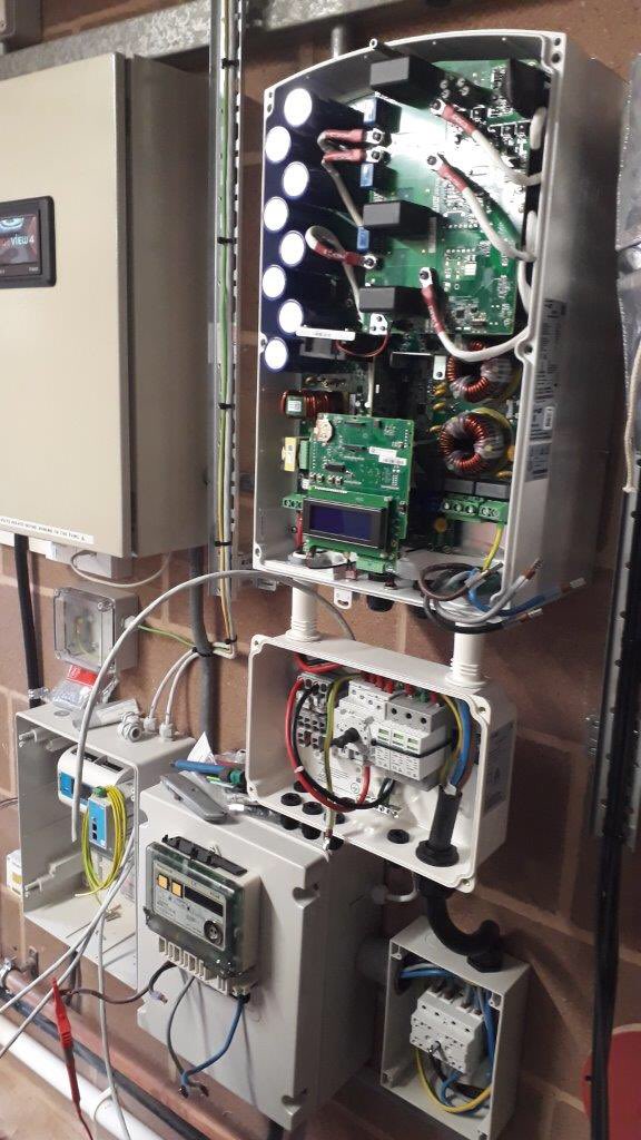 It might be a little dark outside lately but this bunch of electrics is the start of the solar panel array at Mardon House, need ⁦@sustainableRDE⁩ to tell us how much electricity it will produce per year though, energy savings continue to roll on ⁦@RDEhospitals⁩