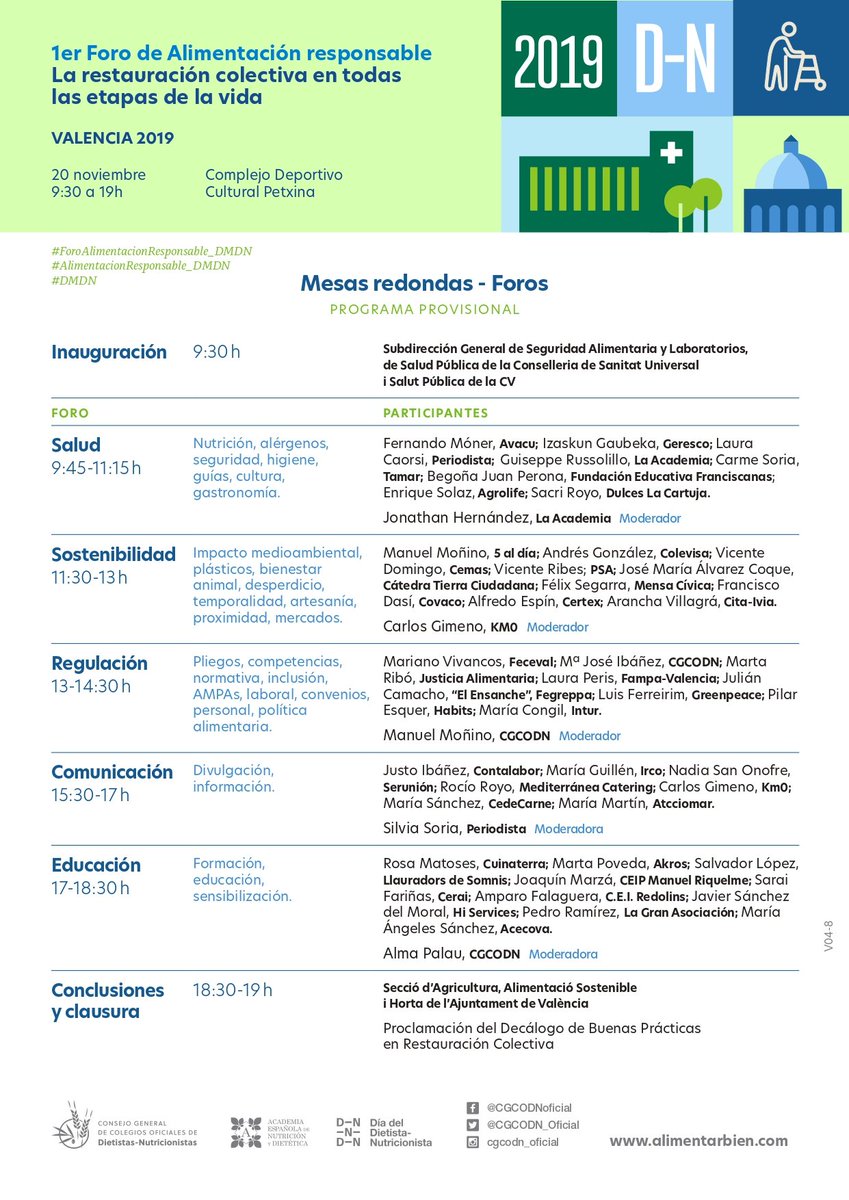 CGCODN_Oficial's tweet photo. 🔝#ForoAlimentacionResponsable_DMDN #DMDN
🚩Oportunidad para conocer a los profesionales implicados en el servicio a colectividades, de principio a fin. 🖍Inscripción👉https://t.co/BVhUiC7J8s
@Rest_colectiva @aedninforma @OlioliBio @Carnimad @CEDECARNE @AVACUconsumo @feceval_cece https://t.co/mORrZQhyRc