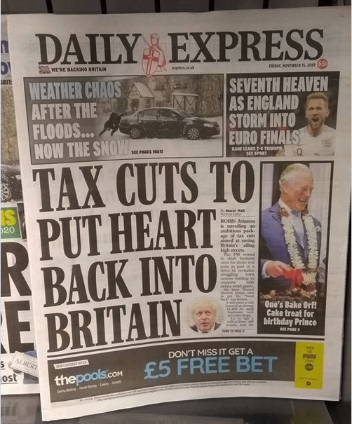 glymjack's tweet photo. A lifetime's conditioning in class prejudice required for this "less for your services" pitch to a C2DE readership (next to a shot of a prince!) to seem normal. Like a takeaway leaflet stating "We Will Literally Feed You Rats" next to a shot of the owner in a bath tub of money. https://t.co/VkqUHwx6Tk