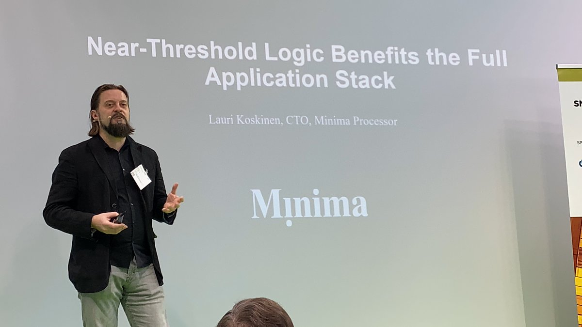 MinimaProcessor's tweet photo. Minima Founder and CTO Lauri Koskinen speaking at Semicon EUROPA in Munich yesterday. #semiconductor https://t.co/ExPZzQx1cG