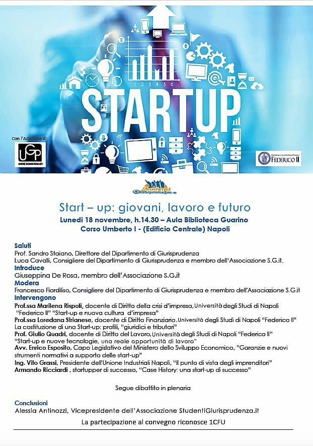 mrispoli1's tweet photo. a@Unina1 #Giurisprudenza il 18 novembre parleremo a tutto campo di #Start _up .Giovani Lavoro e futuro.Una iniziativa degli studenti #S.G.it da non mancare@mrispoli1@Ggimigliano@Cirocorvese @Reg_Campania @MEF_GOV @giuseppelange https://t.co/zOPjkdmonT