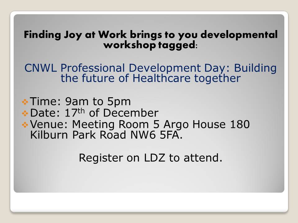 LisaOluyinka's tweet photo. It's packed with different professionals offering support around career development/progression, #Findingjoyatwork, personal statement writing, interviewing skills etc. Everything and anything to make you enjoy 2020 @ work better than 2019 @CNWLPeople @CNWLNHS @Staff_Networks https://t.co/r3LavBjqYs