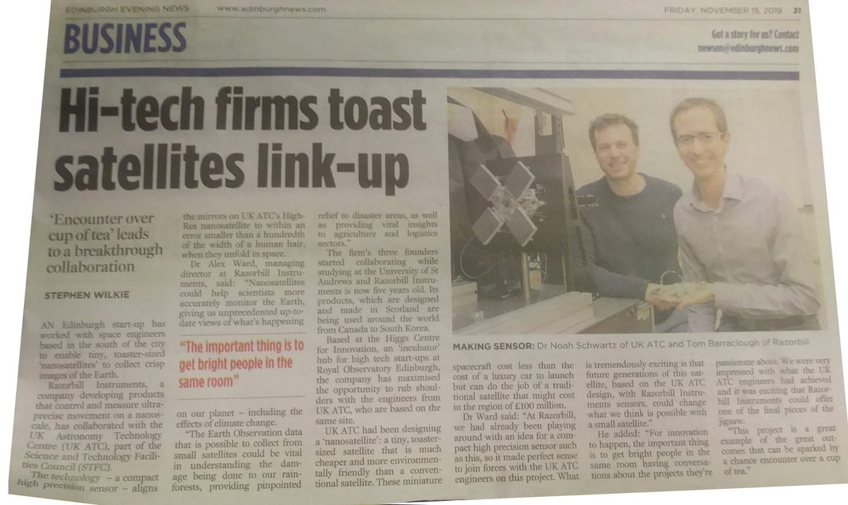 More coverage from <a href="/edinburghpaper/">Edinburgh Evening News</a>.  #startups #innovation #scotland