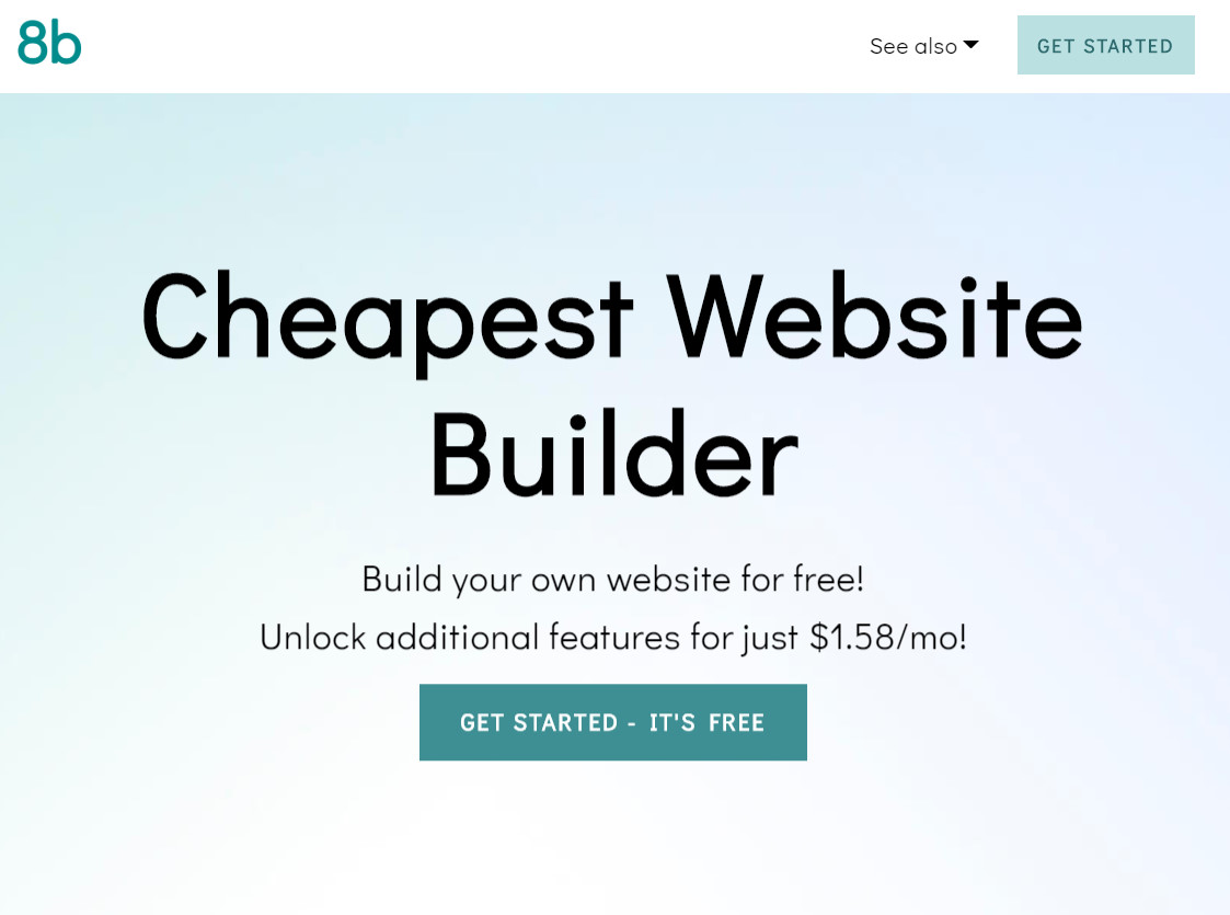 8bsite's tweet image. 8b Cheapest Website Builder | Pricing

Learn more: 8b.com/pricing/

Create your website in the cheapest way with 8b Website Builder. It includes unlimited pages, site export, custom domain connection and much more!
