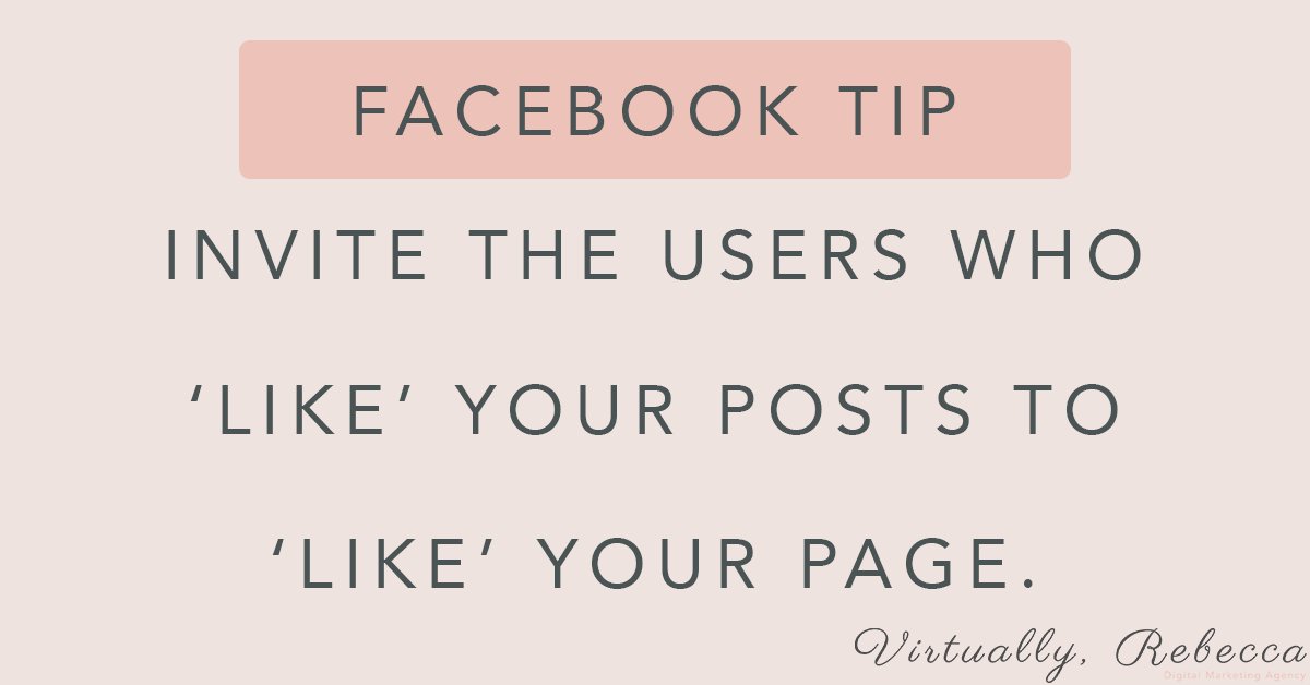 VirtuallyRebeca's tweet photo. On #Facebook, these users are already interested in your content, so why not invite them to see the rest of your content? #womenwhowork #girlbosses #shedidit #womensupportwomen #girlbossmovement #womeninleadership #bossbabetribe #mybestlife #womenempowering #lovemybusiness https://t.co/46hPPWX0q2