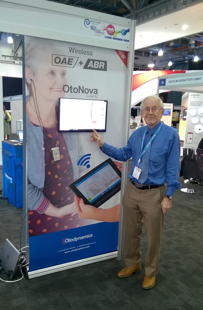 Dr D Kemp, originator of OAEs, is collecting feedback <a href="/BAAudiology/">British Academy of Audiology</a>  on the next gen wireless OAE+ABR OtoNova Clinical, over the next hour. Visit us at booth 27 to find out more. #BAAconf #BAAConf2019 #BAA2019