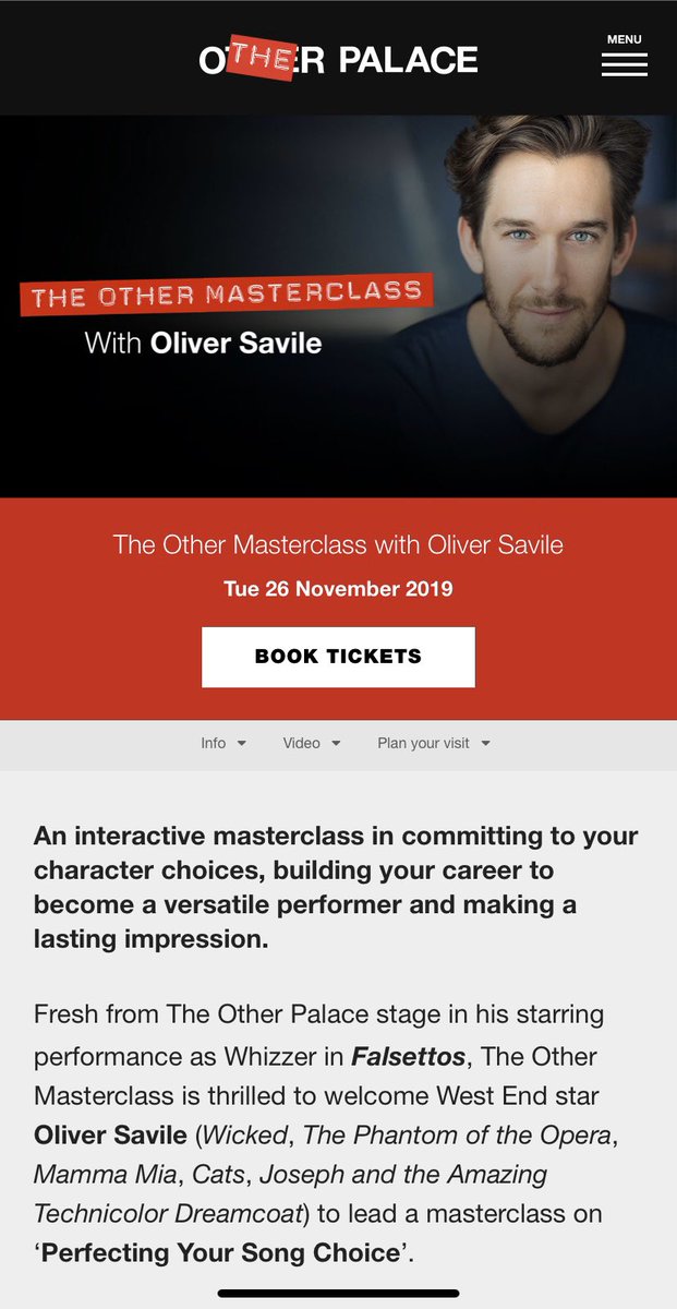 NiamhPerry's tweet photo. #TheOtherMasterclass @TheOtherPalace is nearly here! Tues 26th Nov @7pm. Submit yourself to perform for @oliversavile or come and along and observe in the audience! Submissions close Mon 18th nov @12 noon. Tickets just £5 available via @TheOtherPalace website. https://t.co/xK0hGCMl2v