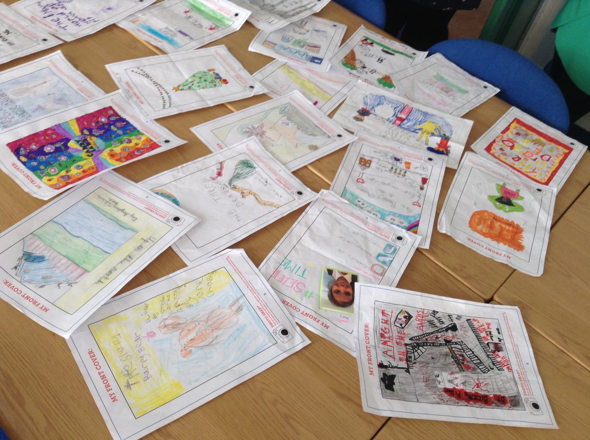 StFinbars_Y1's tweet photo. How are we ever going to pick 5 winners from all of these amazing front cover design entries? #readingcompetition #greatdesigners #designafrontcover https://t.co/sBosuUlJcs