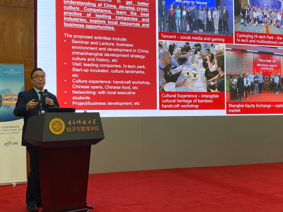 Assoc_of_MBAs's tweet photo. Ideas and practices in business education that draws from the wealth of expertise and experience are being discussed by our panel Hao Ding, Tian Meng, Yanhai Zhao and chaired by AMBA’s George Iliev #AMBA19 https://t.co/nFjSbIiT7C