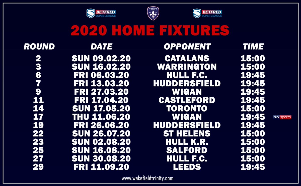 😆 We’re counting down the days until Betfred Super League 2020..

😲 14 home games in total!

🙌 Join us on the journey by becoming a 2020 Member

👉 Juniors - from £20
👉 Concessions - from £199
👉 Adults - from £259

ℹ️ 2020 Memberships available from the Ridings Club Store!