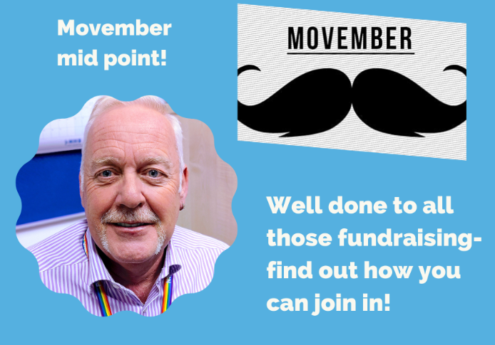 NHS24's tweet photo. Today marks the mid point of Movember, and as you can see our colleague Graham's moustache is thriving!! Reminder that this fun campaign is for a serious cause, aiming to highlight prominent men's health issues. Find out more here: https://t.co/EioFt0CVrh https://t.co/PsRTfUYVQi