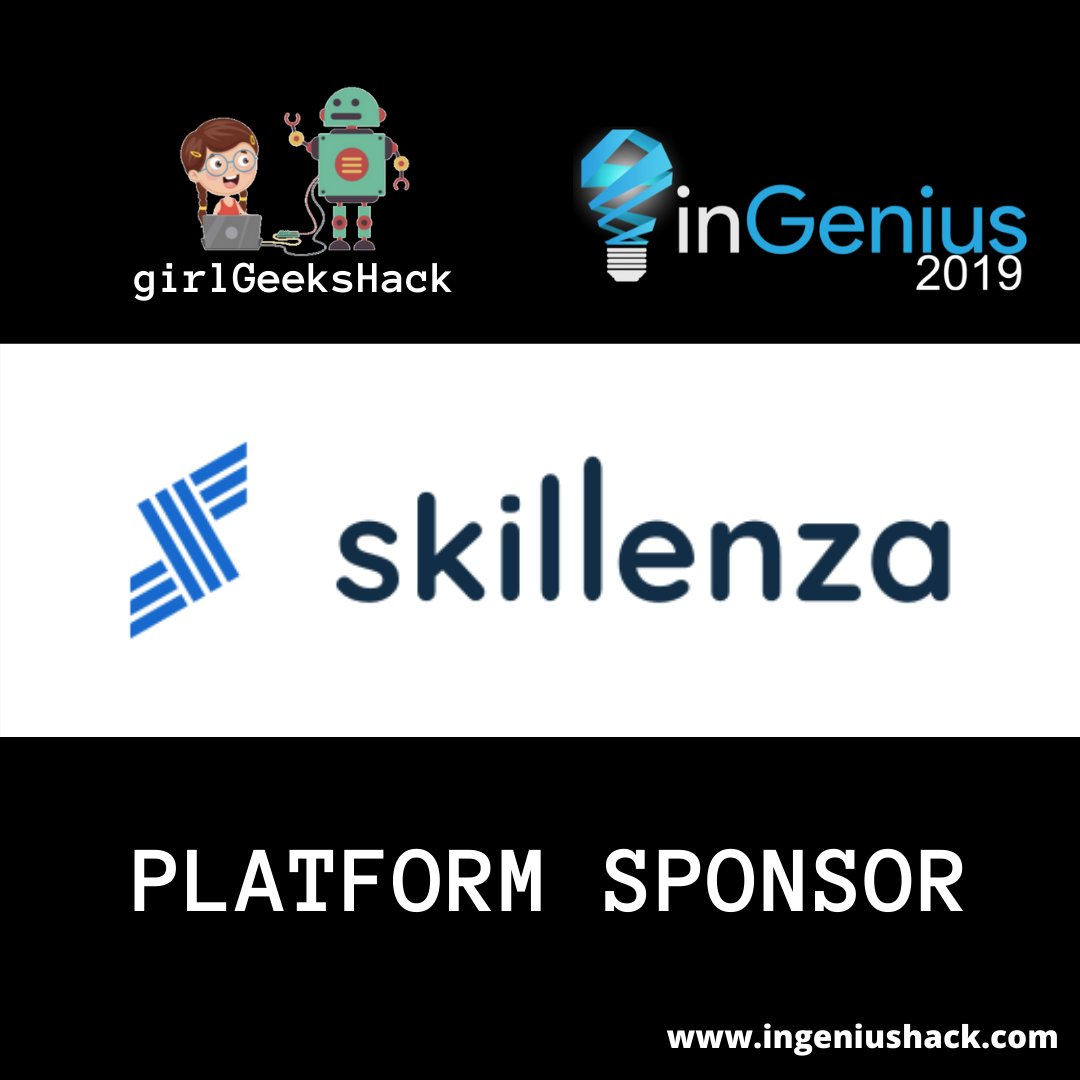 ingeniushack's tweet photo. A big shoutout to our platform sponsor, Skillenza!
Excited to be working with you @skillenza !
#getSetHack #ingenius #girlgeekshack #hackathon #tech https://t.co/aNO55s8hyn