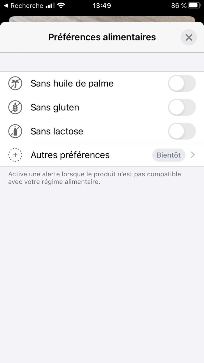 ValentinHochet's tweet image. #FoodScan : @YukaApp propose progressivement de personnaliser le check des produits, en fonction de vos habitudes alimentaires. 

Objectif : constater immédiatement si le produit correspond à votre régime (enceinte, sans porc, alergique aux noix...)