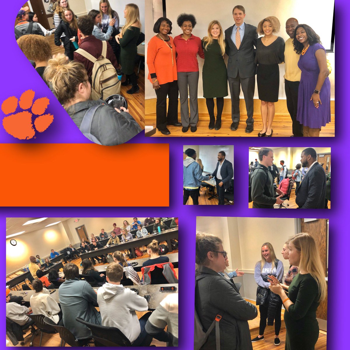 🐅Pizza &amp; Politics: Careers &amp; Internships in Politics w/ Beth Foster Gayle &amp; Rodell Mollineau.  Also, the 2019 Gayle Scholars shared their summer experiences.  Gayle Scholars honors of the late Tyrone Gayle (CU ‘10). 🐅 #ClemsonFamily #CBSHS