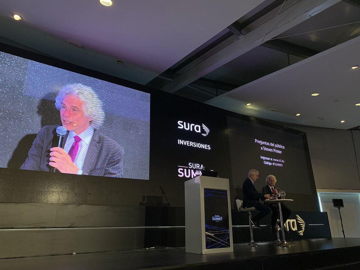 speaguda's tweet photo. Hora de preguntas en #surasummit !!
@sapinker aclara algunos puntos adicionales y nos lleva más allá de su presentación inicial.
@InversionSURAUY https://t.co/OKx0Lhy5tf
