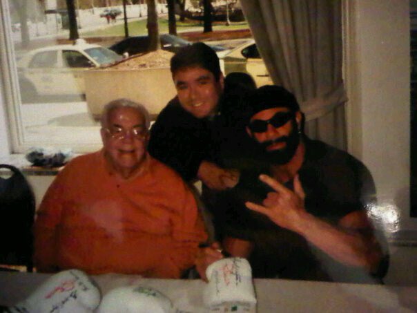 Happy birthday to the Macho Man Randy Savage.  You are missed.  Photo with legendary boxing god Lou Duva. 