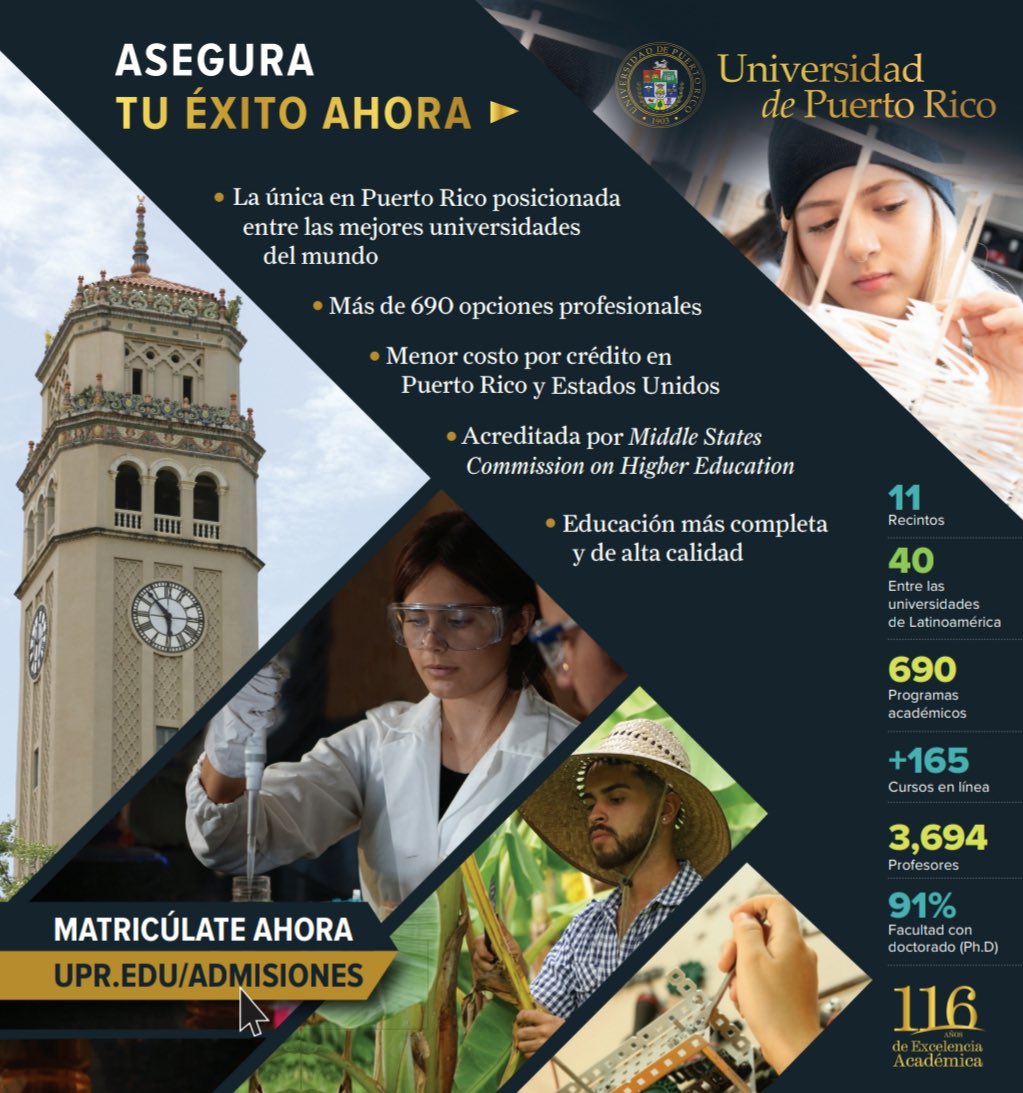 ¡Matricúlate ahora en la <a href="/UPR_Oficial/">UPR</a> a través de la página 📲 upr.edu/admisiones!
🗣 Sé parte del #FuturoUPR ‼️