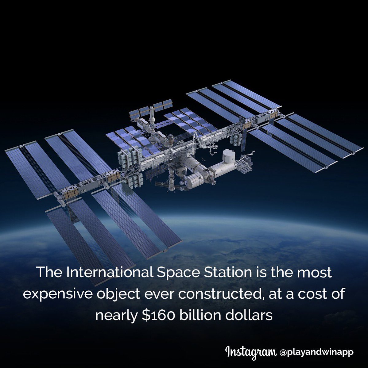 And it costs $3-4 billion a year to maintain.
#ISS #instadaily #games #trivia #facts #socialmedialife #generalknowledge #PlayandWinapp #WinRealMoney