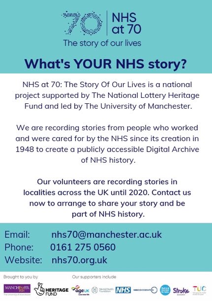 If you have been a patient or if you work/worked the majority of your career in the #nhs within the #EastMidlands and would like to tell your #story then get in touch <a href="/NHSat70/">Voices of Our NHS</a> <a href="/britishlibrary/">British Library</a>