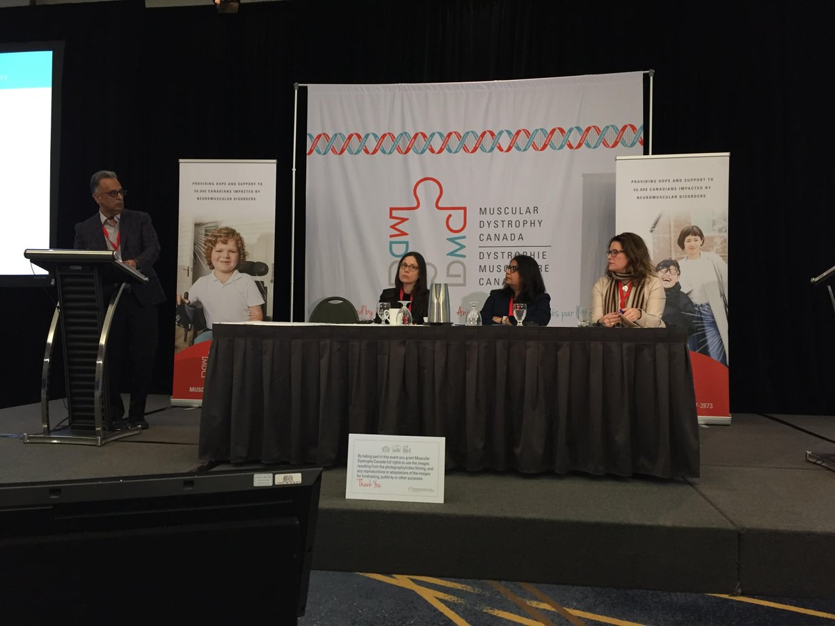 MD_Canada's tweet photo. Very interesting and informative panel talks by scientific and medical experts from @biogen @Roche @Novartis They each shared latest advances in drug development for SMA and announced recent findings from clinical trial studies #MDCTalks #LetsTalkNMD #IndustryPanel #SMA https://t.co/0iCDP0soJY