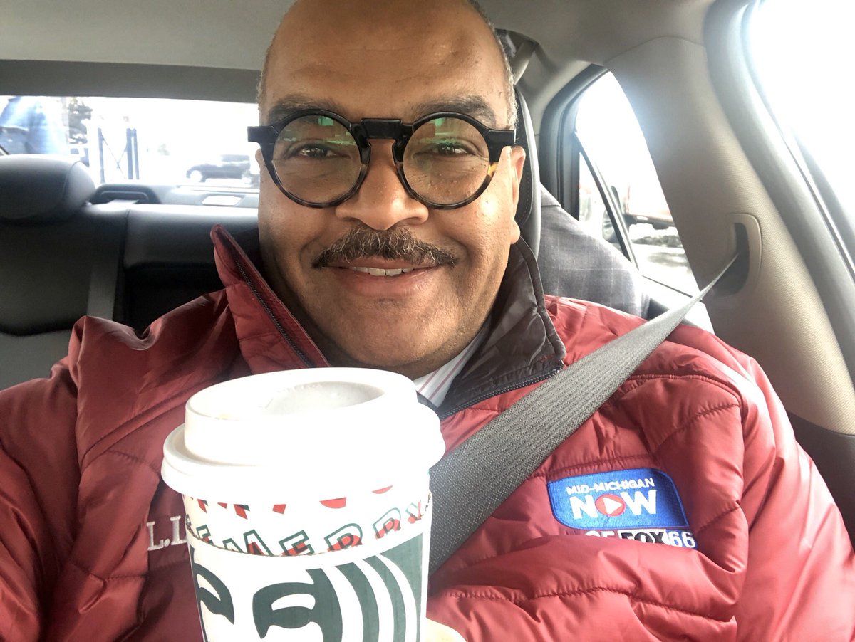 mikewoolfolk's tweet photo. After working the AM shift and co-anchoring Friday editions of @midmichigannow from 5a-9a on #NBC25 & #FOX66, I start the weekend with a jolt from @Starbucks! https://t.co/pcluLeizWV