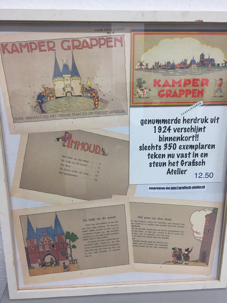 Vanmiddag presenteerde vrijwilliger en boekbinder bij het Grafisch atelier Hans van Waard een herdruk van de in 1924 gepubliceerde ‘Kamper Grappen’. <a href="/Impact_S_Media/">Zalsman Kampen</a> heeft het gedrukt. Over de ongeëvenaarde wijsheid van ons Kampenaren. Prachtige uitgave!