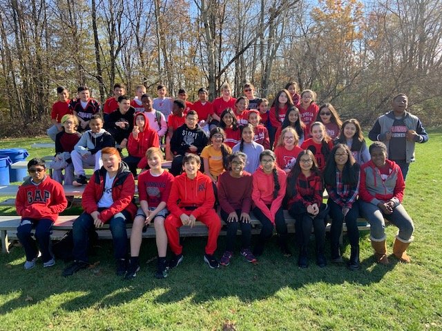 CMSMrGray's tweet photo. A colossal CMS shout out to our former Cougars, from our current Cougars! CMS students show support for the PHS Redhawk Football team as they approach their state playoff game tonight against Mountain Lakes.
Let's Go Redhawks! https://t.co/GrjmjdYdSm