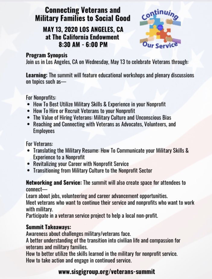 DuneKat14's tweet photo. Please share this info on our @BeyondGoodIdeas #VetSummit2020 #AlsoSw #alsosw #Veterans Questions : kpaige@sisgigroup.org @GarySinise @GarySiniseFound @LancePSijan_AFA @AirForceAssoc @AirForceGrads @USArmy @USNavy @USMC @airforceacademy @HMEfieldADVblog https://t.co/8s8sGEhLQ8