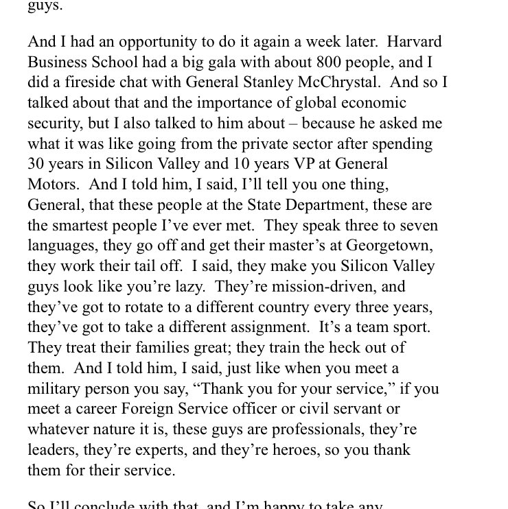 This from @State_E, Under Secretary Keith Krach today, appears to be the highest-level public <a href="/statedept/">Department of State</a> defense of #US diplomats.