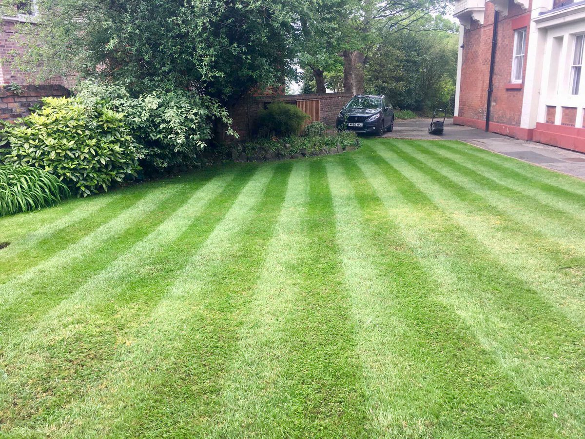 Stripes or circles ? However you prefer your garden to look we have the tools to make your grass look professional #hayterharrier #hondahrx #merseysidegardener #liverpoolgardens