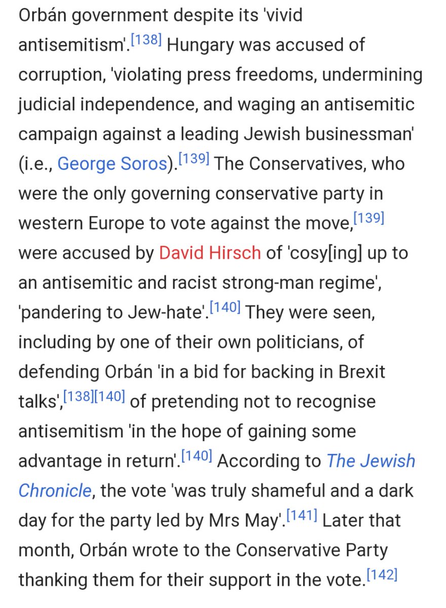 Here is a selection of only the most recent examples of  #ToryAntisemitism, from May's tenure onwards (From Wikipedia).Part 1/4