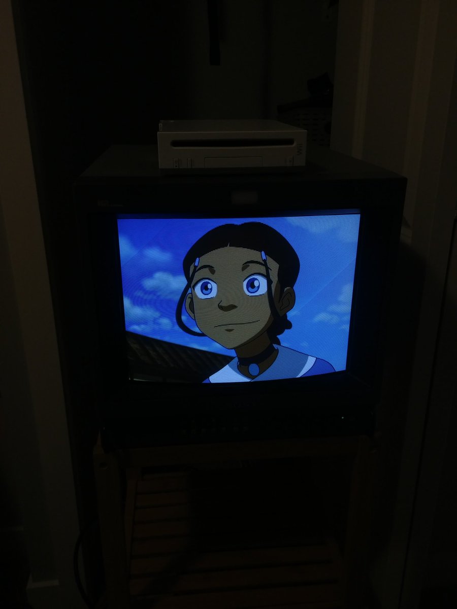 The first major task I have now is to properly tune and calibrate this new monitor. It has some geometry funniness and overscan issues, both of which I can fix with the service menu. Then colour correction.Bonus Avatar: The Last Airbender pic included.