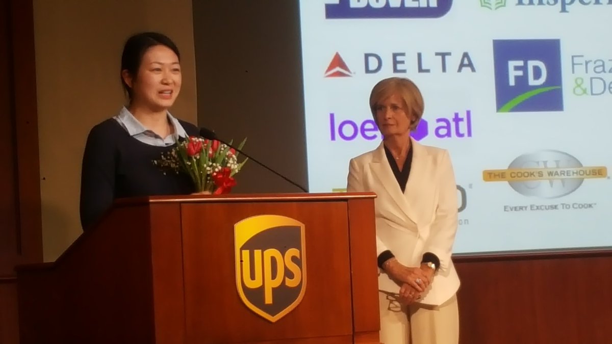 kmarrankat's tweet photo. Launchpad2x recognizes UPS's own Qing Cao as huge advocate on Women's Entrepreneurship Day in ATL. We think she is pretty great too! https://t.co/E6AYa37Z92