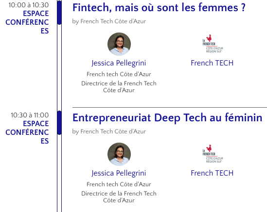 FrenchTechCdA's tweet photo. 📢Des conférences French Tech Côte d'Azur
#TalentInTech06 @CCIcotedazur
✔️Besoin d’un éclairage sur la manière de construire sa carrière et la façon dont l’emploi évolue dans le numérique ? Comprendre quelle place occupent les femmes dans la tech aujourd’hui ?… https://t.co/ZU5X9NGbLV