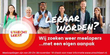 Onderwijsambities? Loop eens mee op onze school! Wij zetten op 25, 25 en 27 november onze deuren open voor je open. Kijk voor het programma op utrechtleert.nl/meeloopdagen 

#Utrechtleert #onderwijs #vacature #leerlingen #onderwijsisleuk #meeloopdag