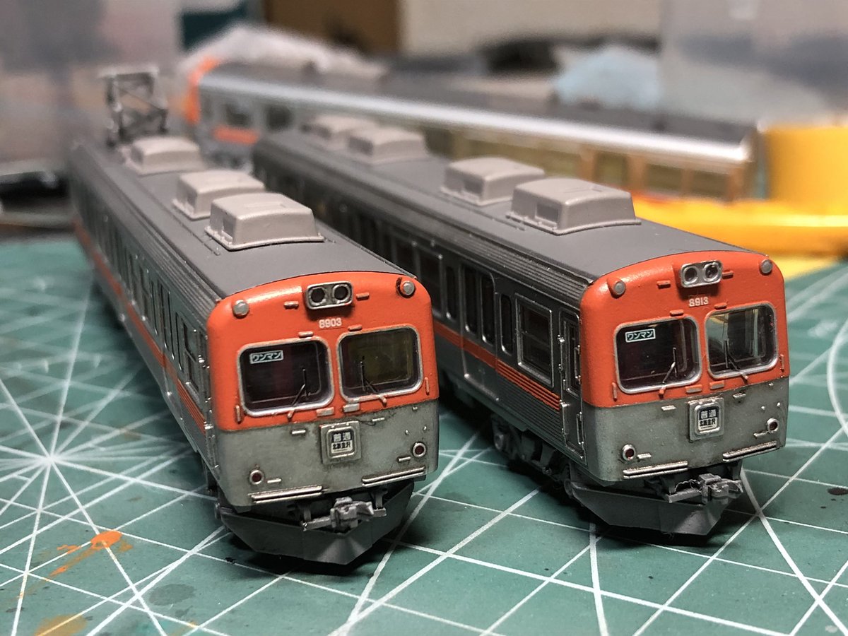 けー 北鉄00系 完成 鉄コレ21弾の上毛700を塗装剥離 再塗装 床下周りは21弾の北鉄00から 車番シールはgmの京王3000用を使用 シルバーは家にあったガイアのステンレスシルバー オレンジはファルべの朱色1号とクレオスの赤を調合 復帰の息抜き